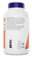 NOW Foods NAC 600 mg label detail highlighting selenium addition