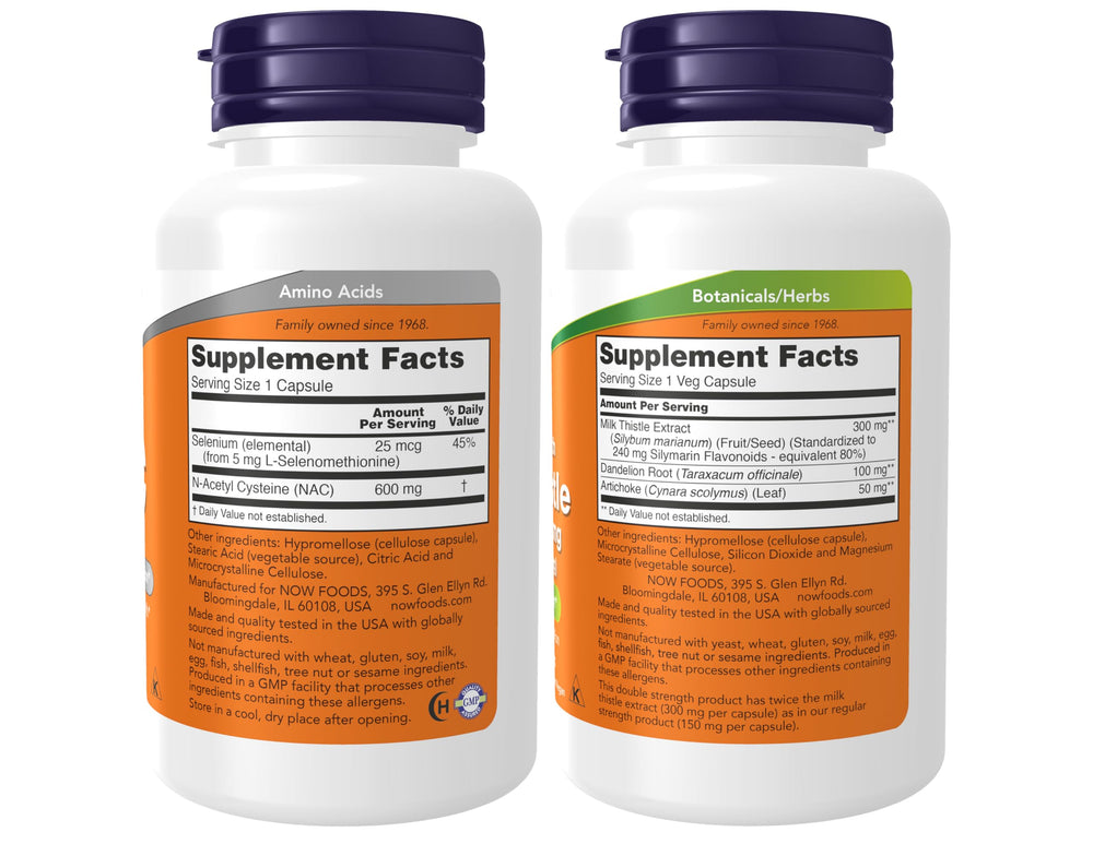 NOW Foods NAC Selenium capsules closeup showing easy-to-swallow daily form.