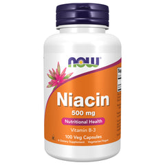 NOW Foods Niacin 500 mg bottle for daily nutritional support