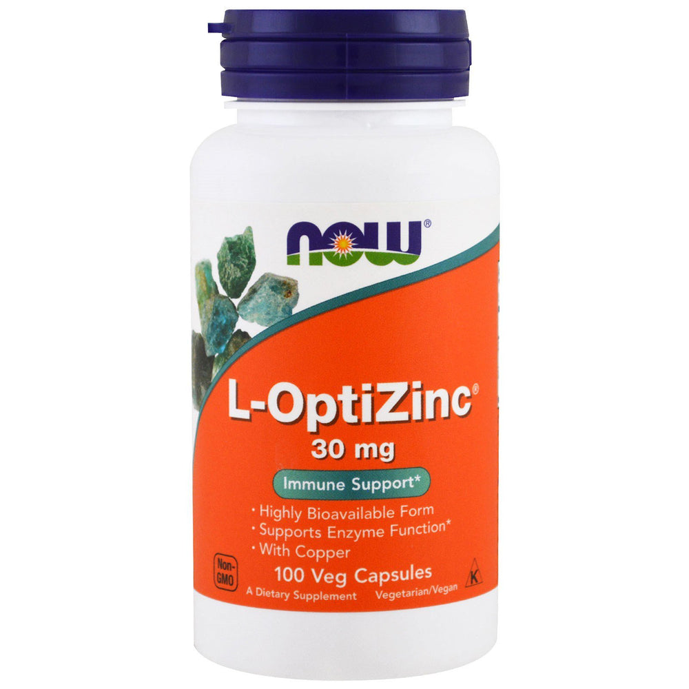 NOW Foods Opti L-zinc bottle front view for immune support