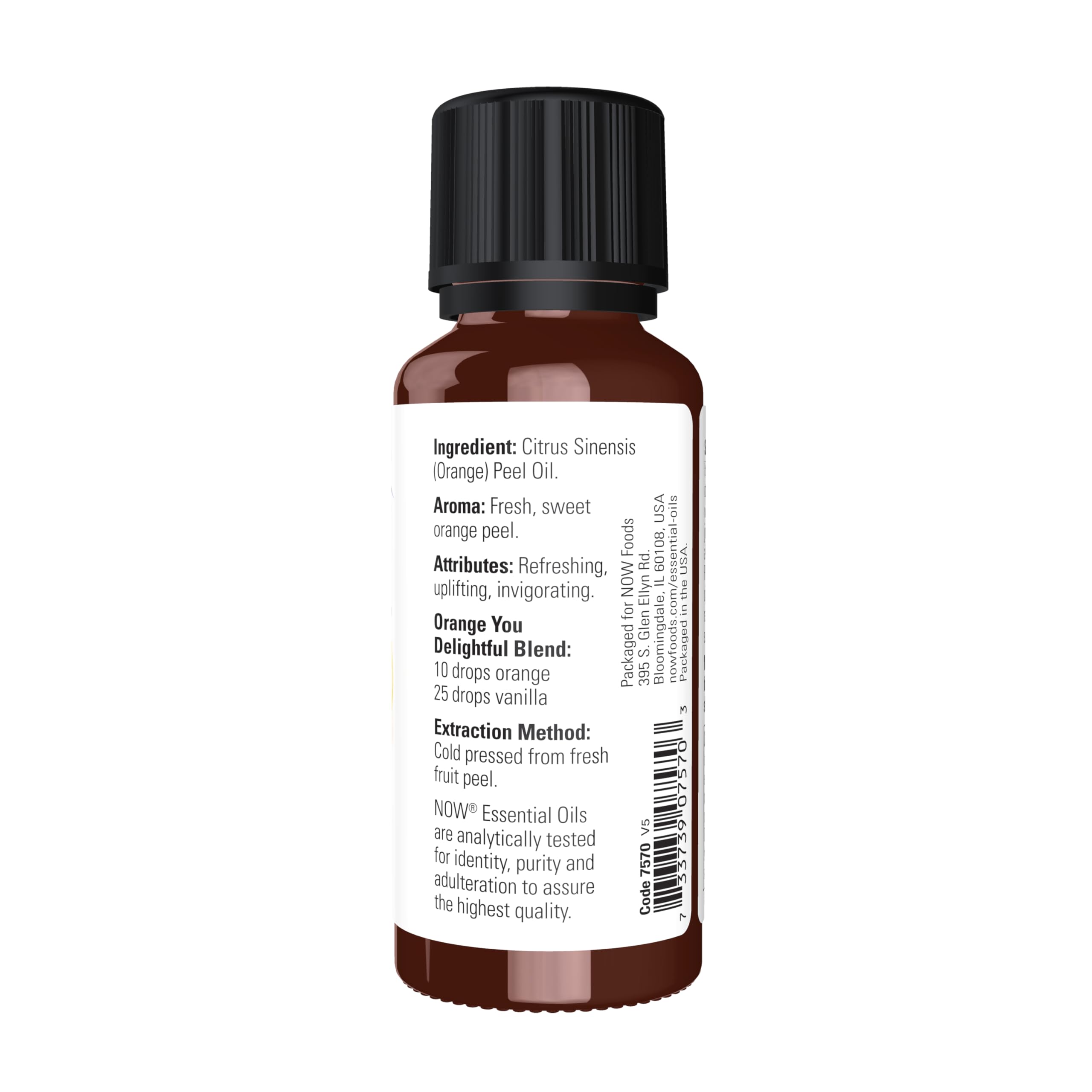 NOW Foods Orange Oil in diffuser releasing an energizing scent
