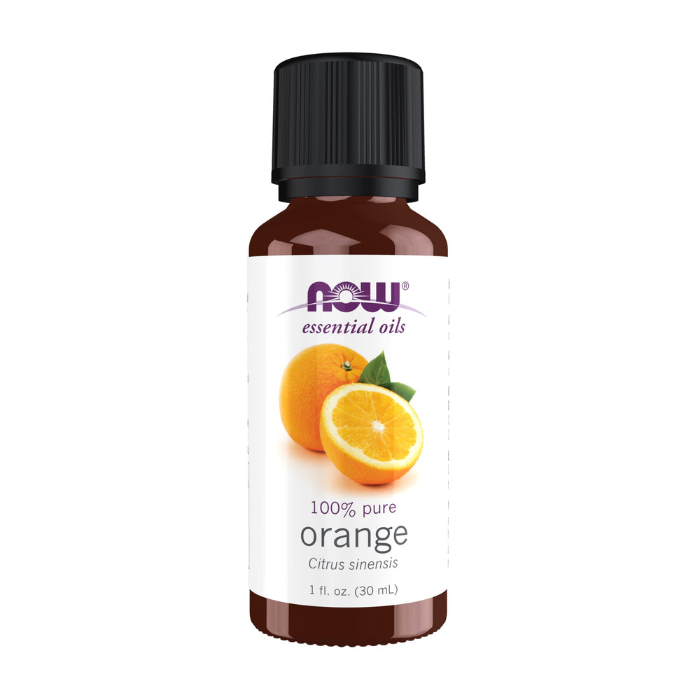 NOW Foods Orange Oil bottle with fresh uplifting citrus aroma