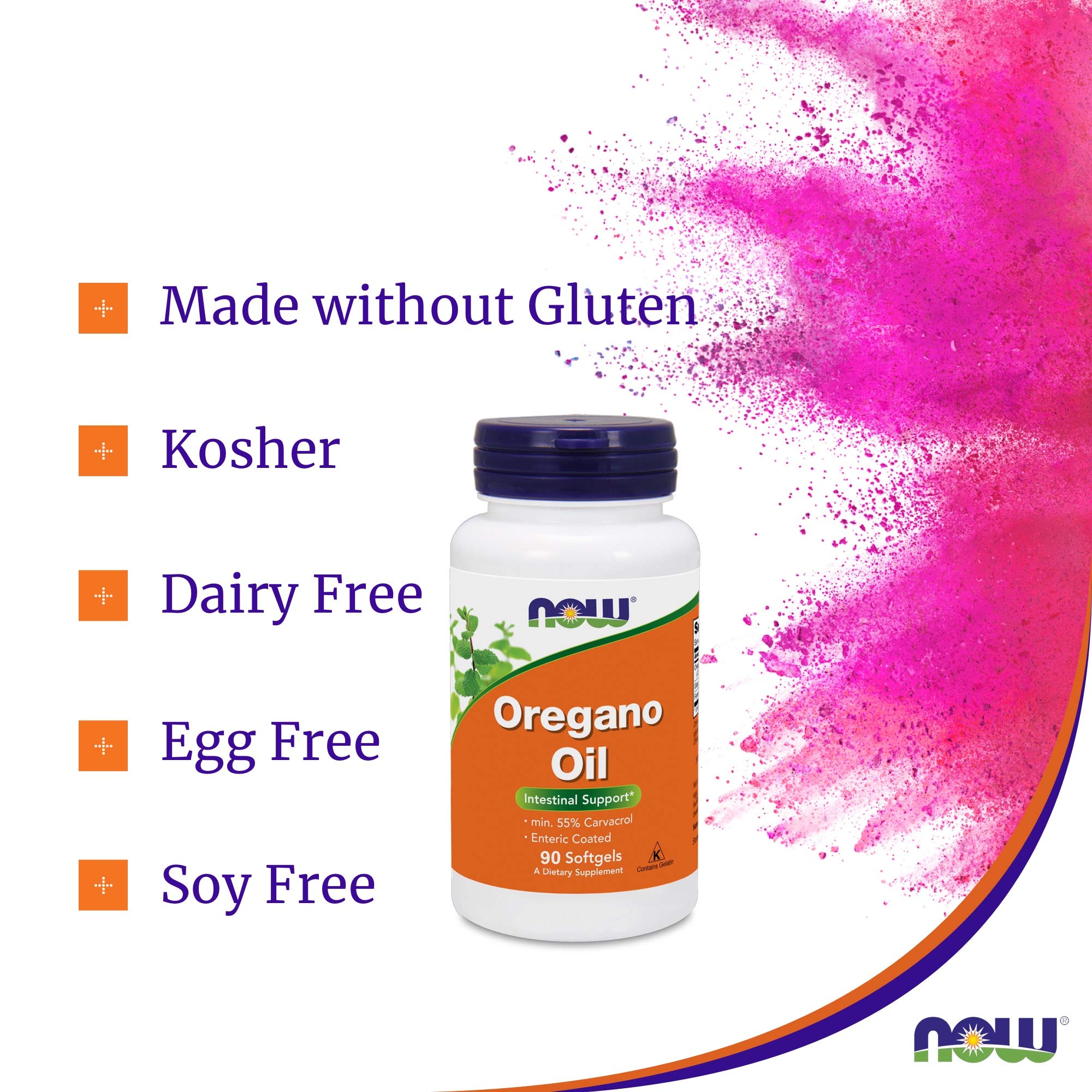 Bottle beside glass illustrating daily supplement routine with NOW Foods oregano oil