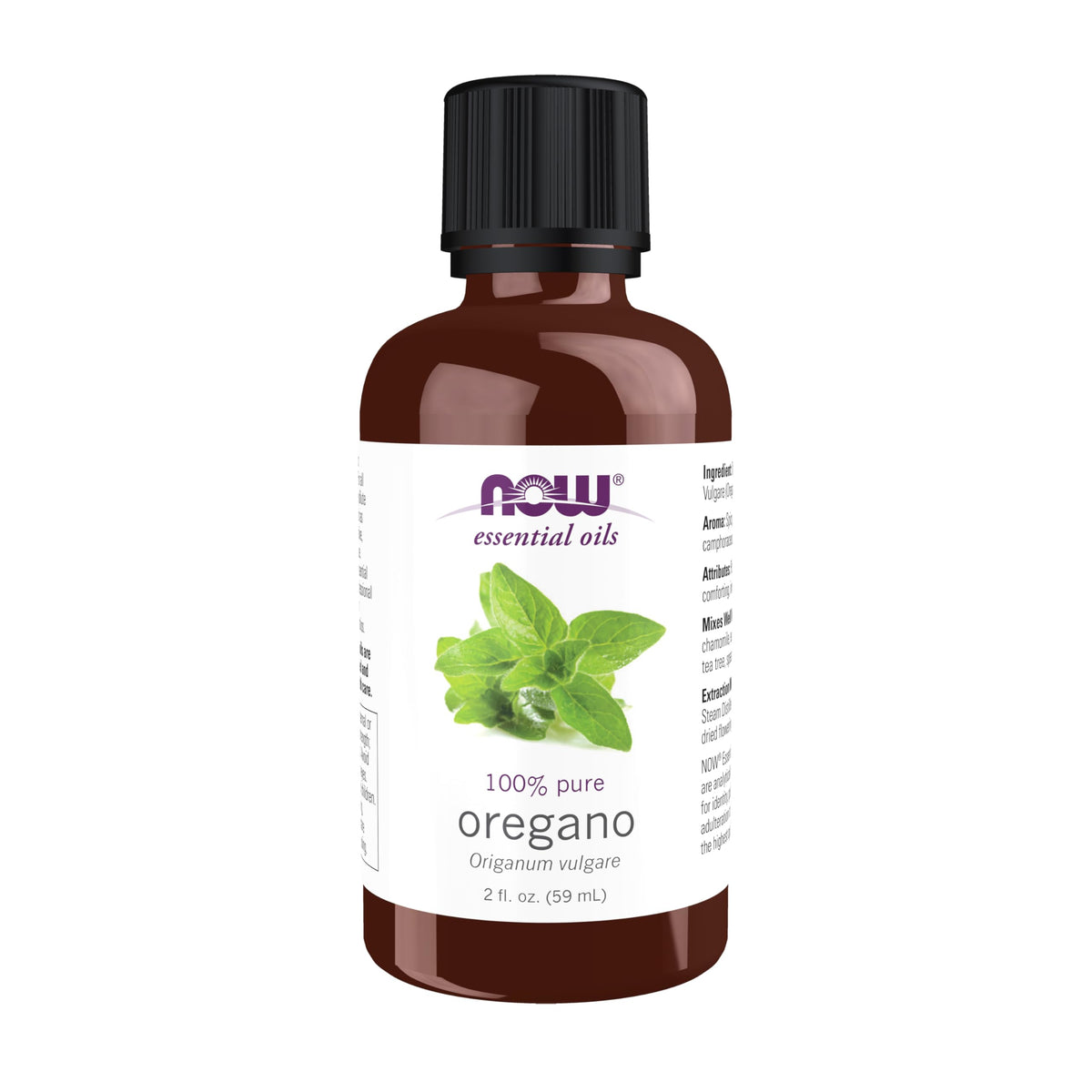 NOW Foods Oregano Oil bottle, 2 oz, showcasing purity and aroma for aromatherapy