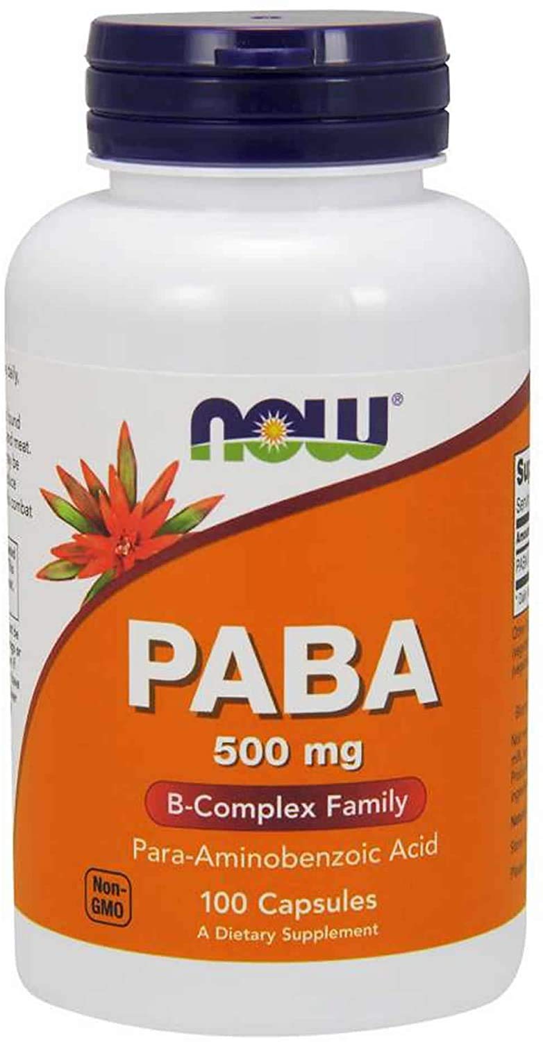 NOW Foods PABA 500mg capsules, paba-500mg-capsules-pack-2 image, supports daily B vitamin routine.