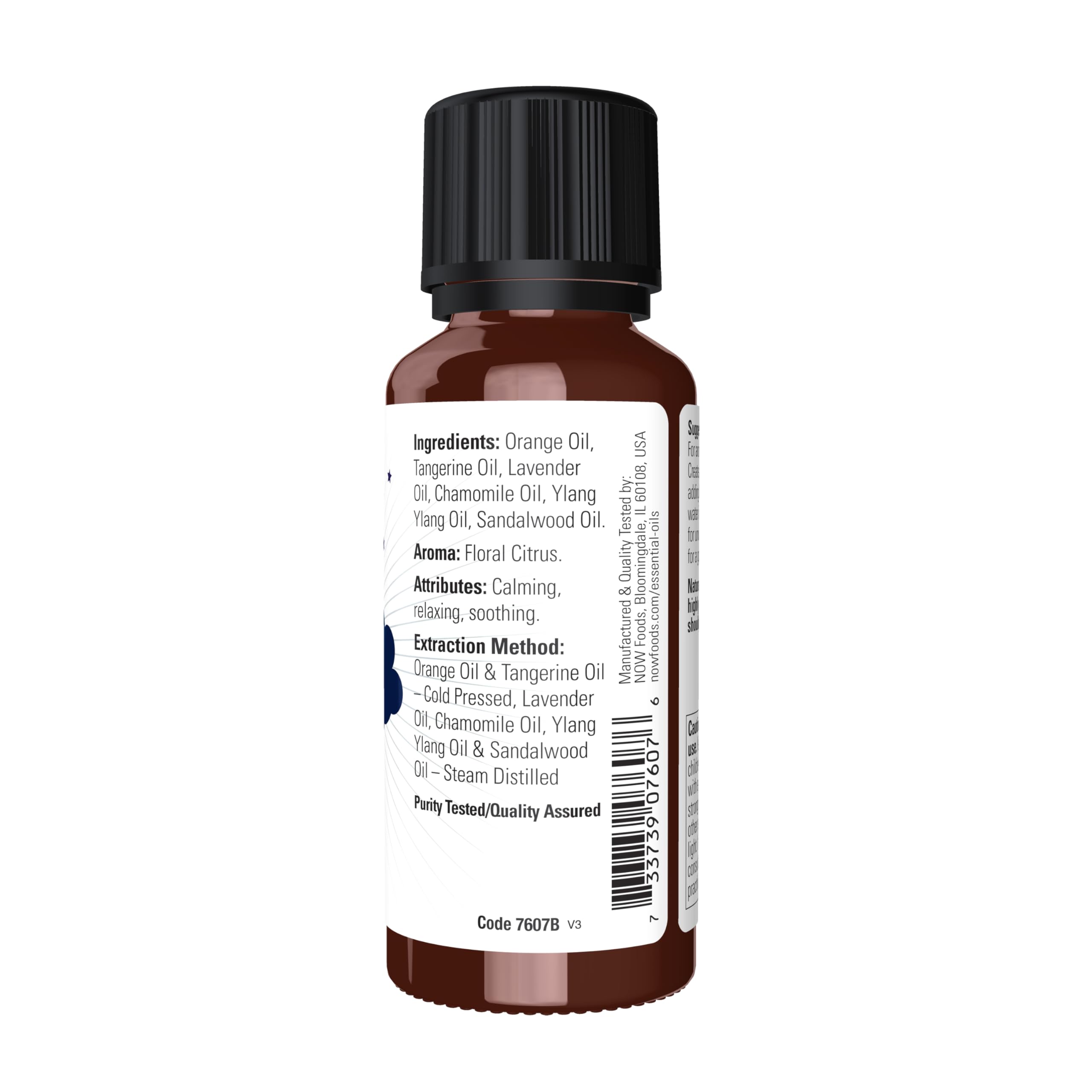 NOW Foods Peaceful Sleep diffuser mist spreads soothing floral-citrus scent.