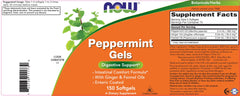 NOW Foods Peppermint Gels enteric coating diagram demonstrates targeted intestinal release.