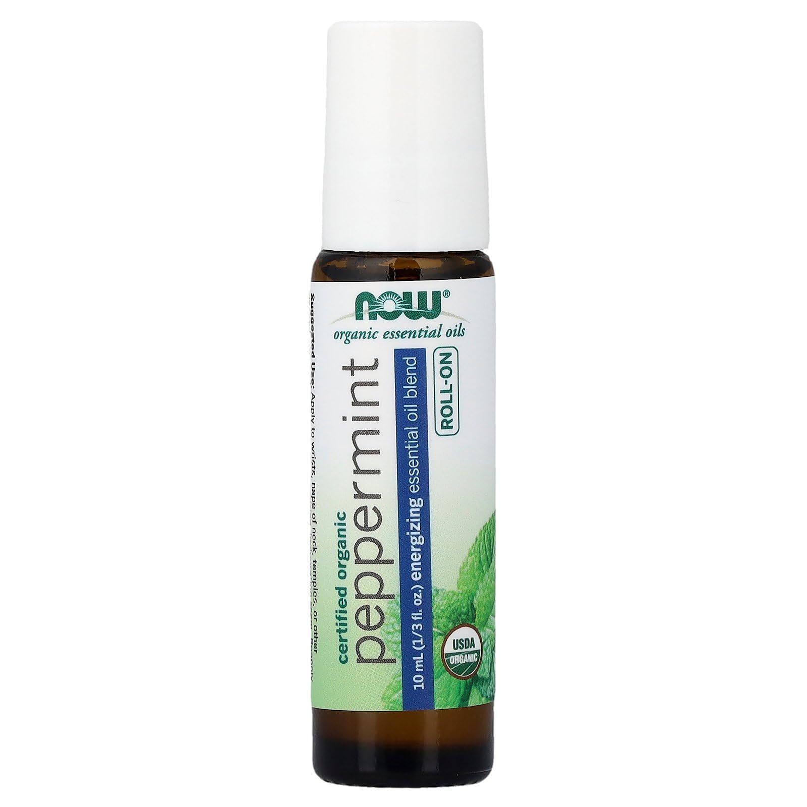 NOW Foods Peppermint Roll-On ingredients jojoba oil base provides gentle moisturization.