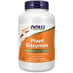 NOW Foods Plant Enzymes bottle front shows vegan digestive support.