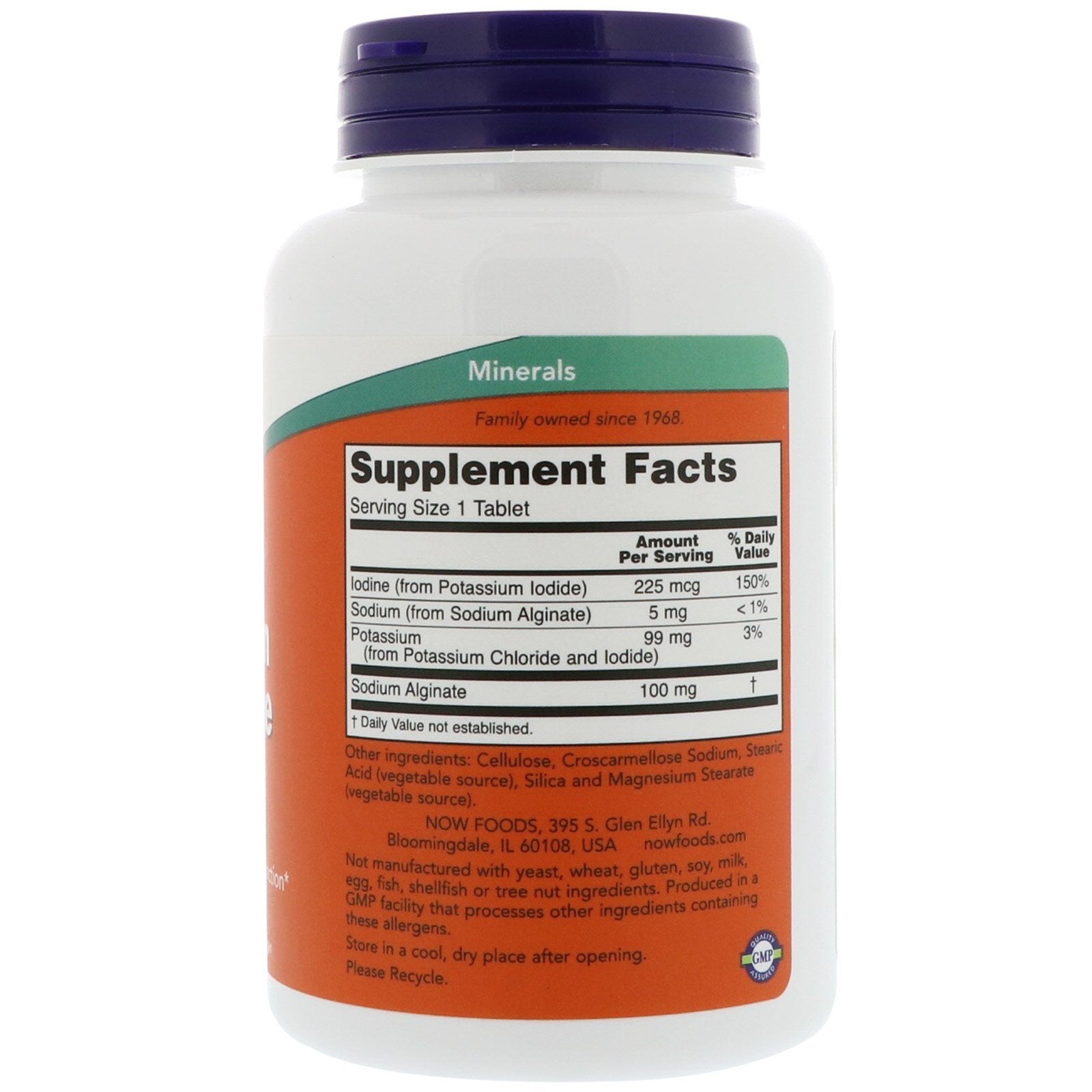 NOW Foods Potassium Plus Iodine tablets close-up for daily electrolyte balance