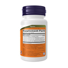NOW Foods Probiotic-10 label close-up highlighting ten probiotic strains