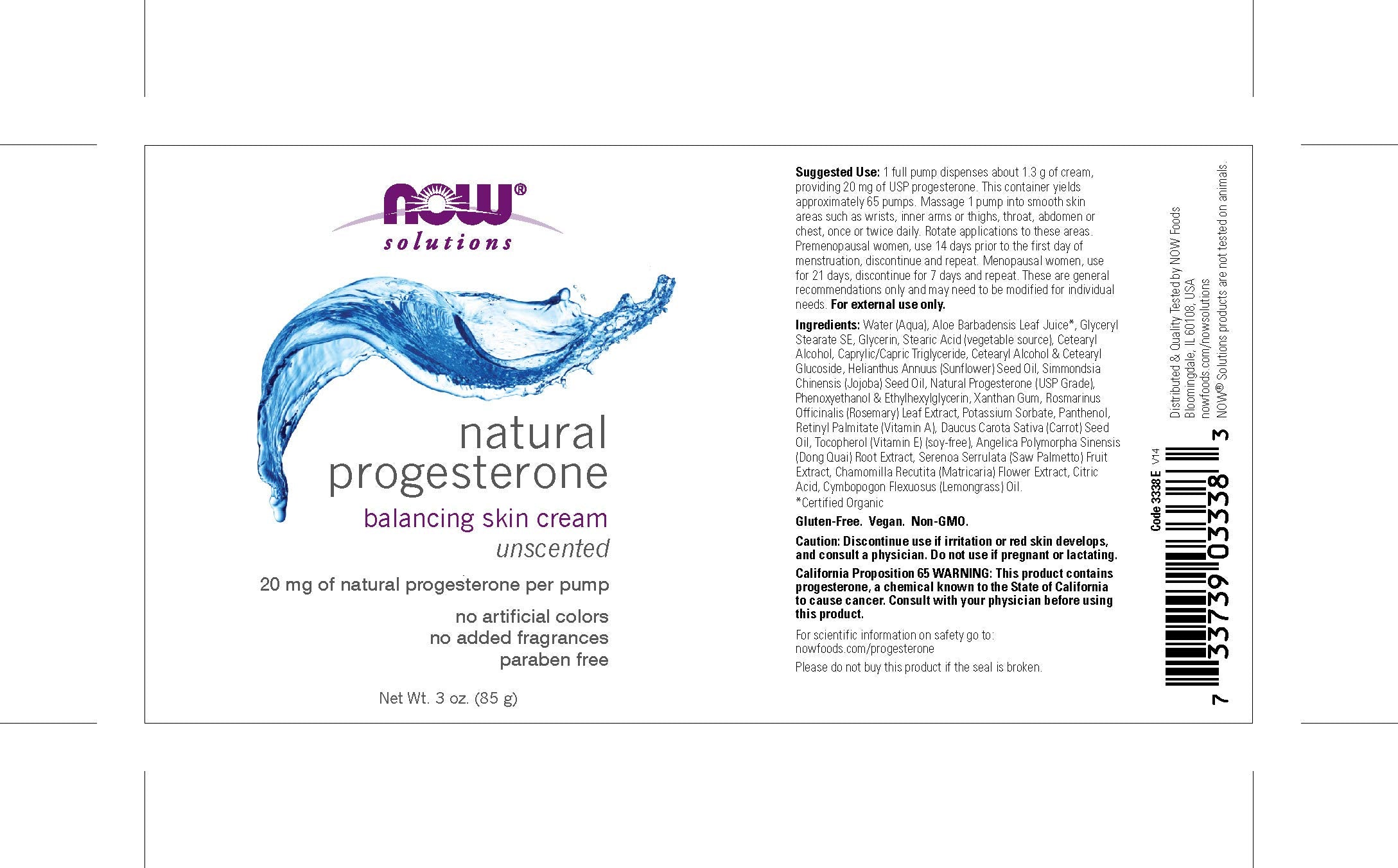 NOW Foods Progesterone Cream Unscented applied on wrists and inner arms.