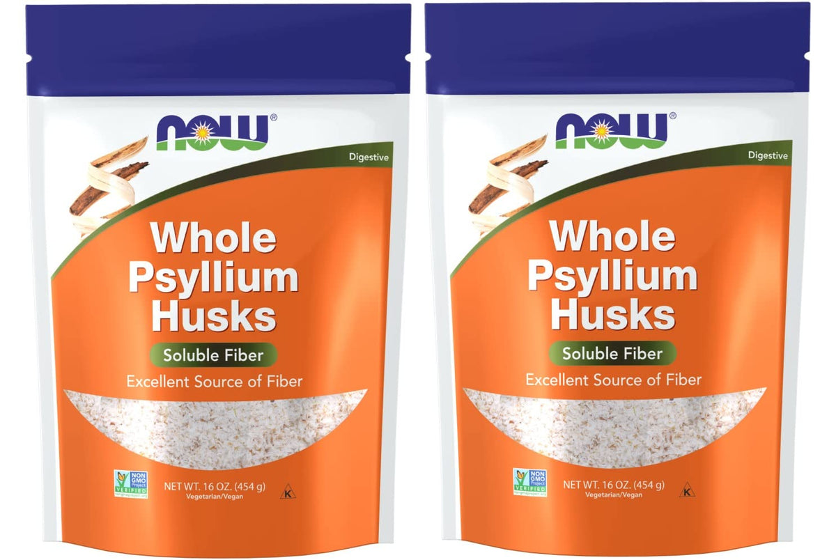 NOW Foods Psyllium Husk Whole bottle front promoting daily fiber intake