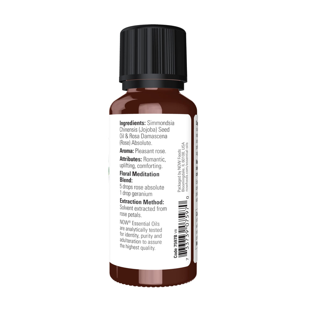 NOW Foods Rose Absolute in jojoba oil, ready for diffuser use