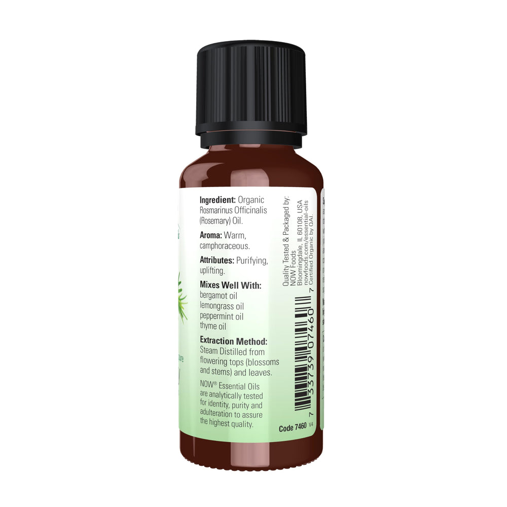 NOW Foods rosemary oil being poured for diffuser use