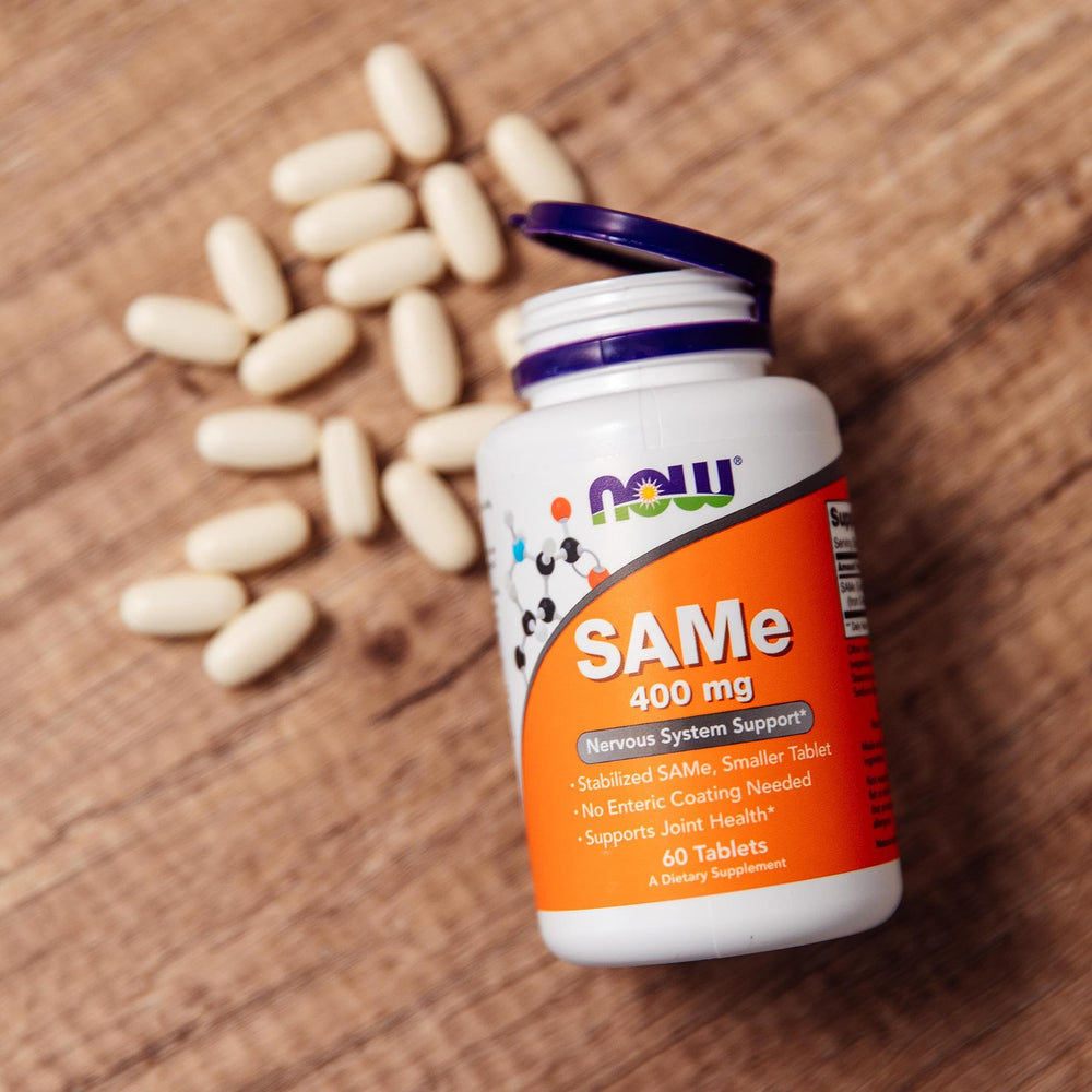 NOW Foods SAMe tablets on display for daily nervous system support