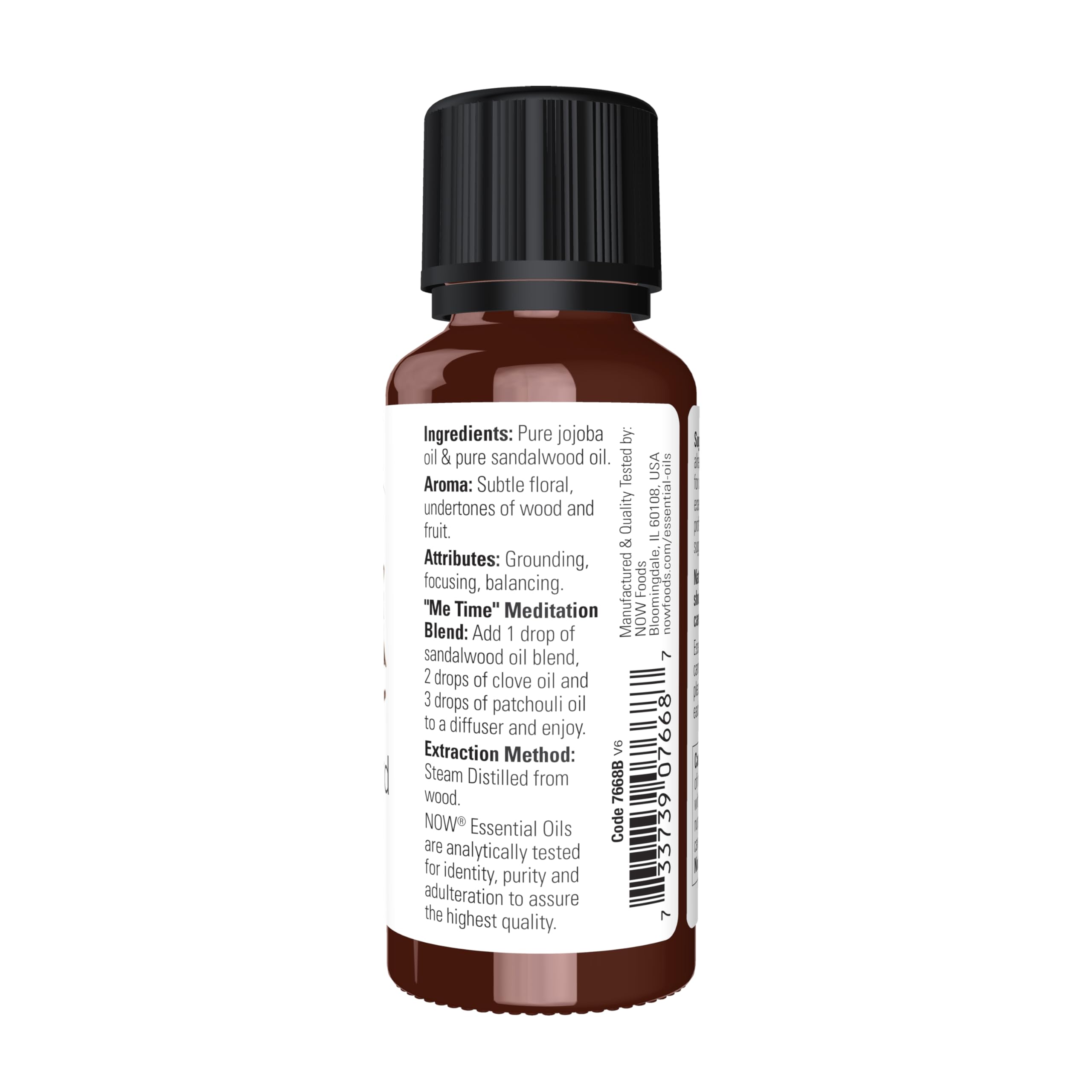 NOW Foods sandalwood oil diffuser setup demonstrates subtle, balancing scent release.
