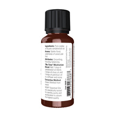NOW Foods sandalwood oil diffuser setup demonstrates subtle, balancing scent release.