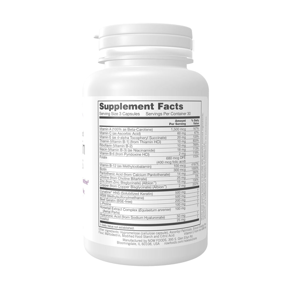 NOW Foods Cynatine HNS capsules – promotes strong, flexible nails and lustrous hair.