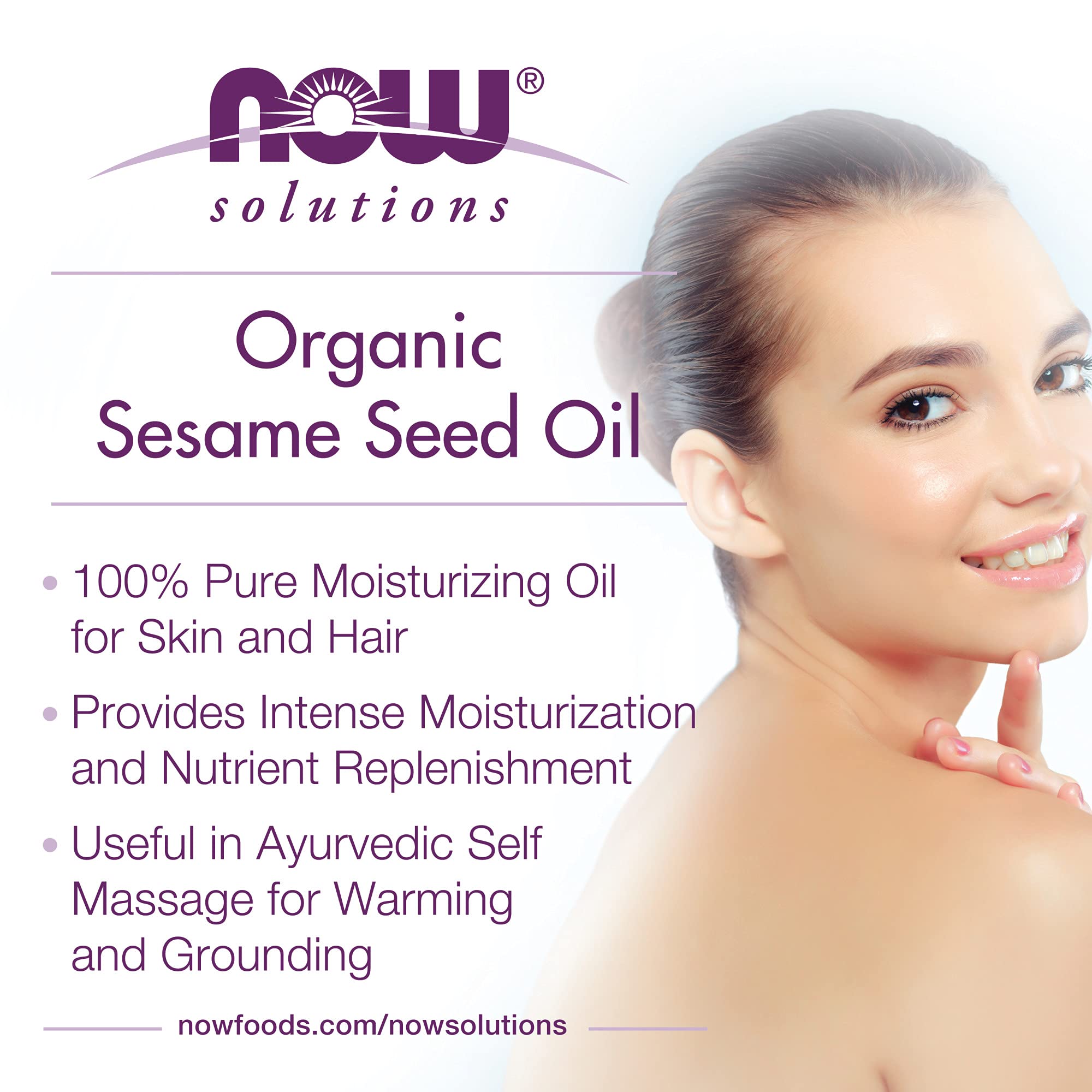 NOW Foods Sesame Seed Oil on hair to boost shine and strength