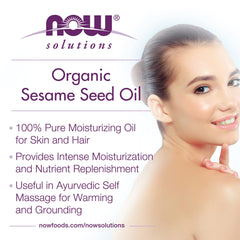 NOW Foods Sesame Seed Oil on hair to boost shine and strength