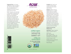 NOW Foods Sesame Seed Oil on skin for deep hydration
