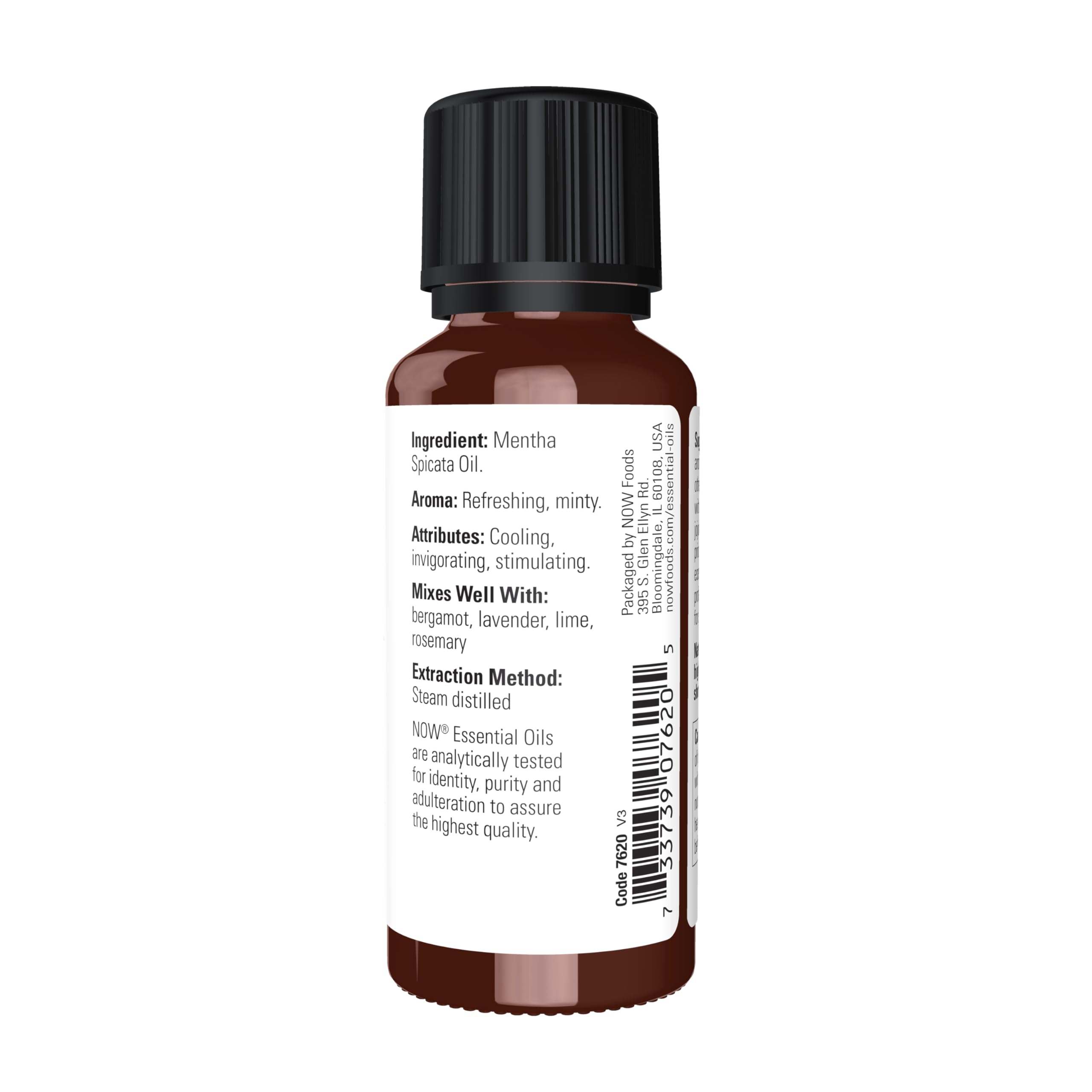 NOW Foods Spearmint Oil diffuser scene with a minty, invigorating aroma