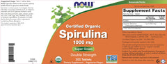 NOW Foods Spirulina 1000mg tablets non-GMO label supports GMO-conscious daily routines.