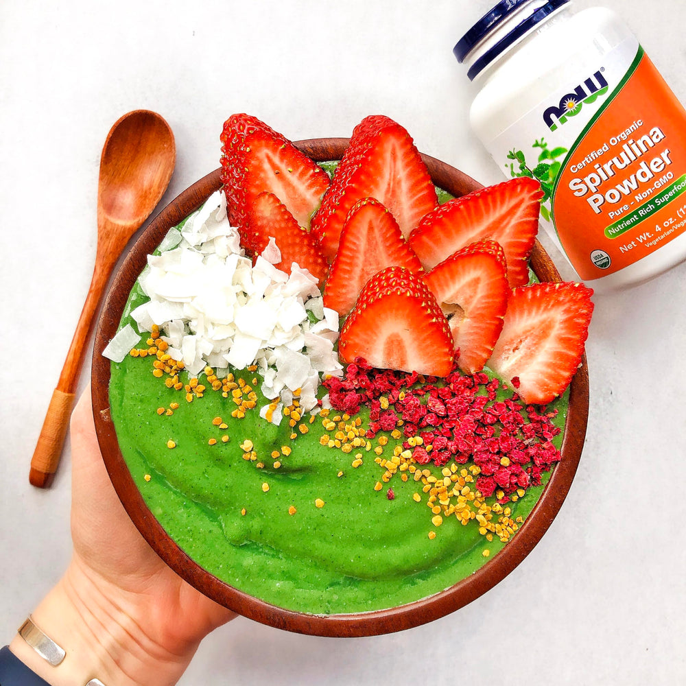 NOW Foods spirulina is soy-free and suitable for clean daily supplements