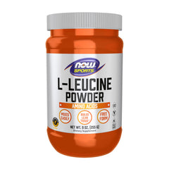 NOW Foods Leucine powder bottle ready for protein shakes.