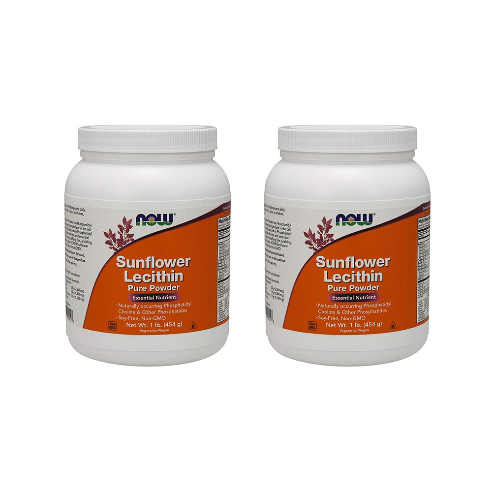 NOW Foods sunflower lecithin powder in a 1 lb jar for smooth fat emulsification