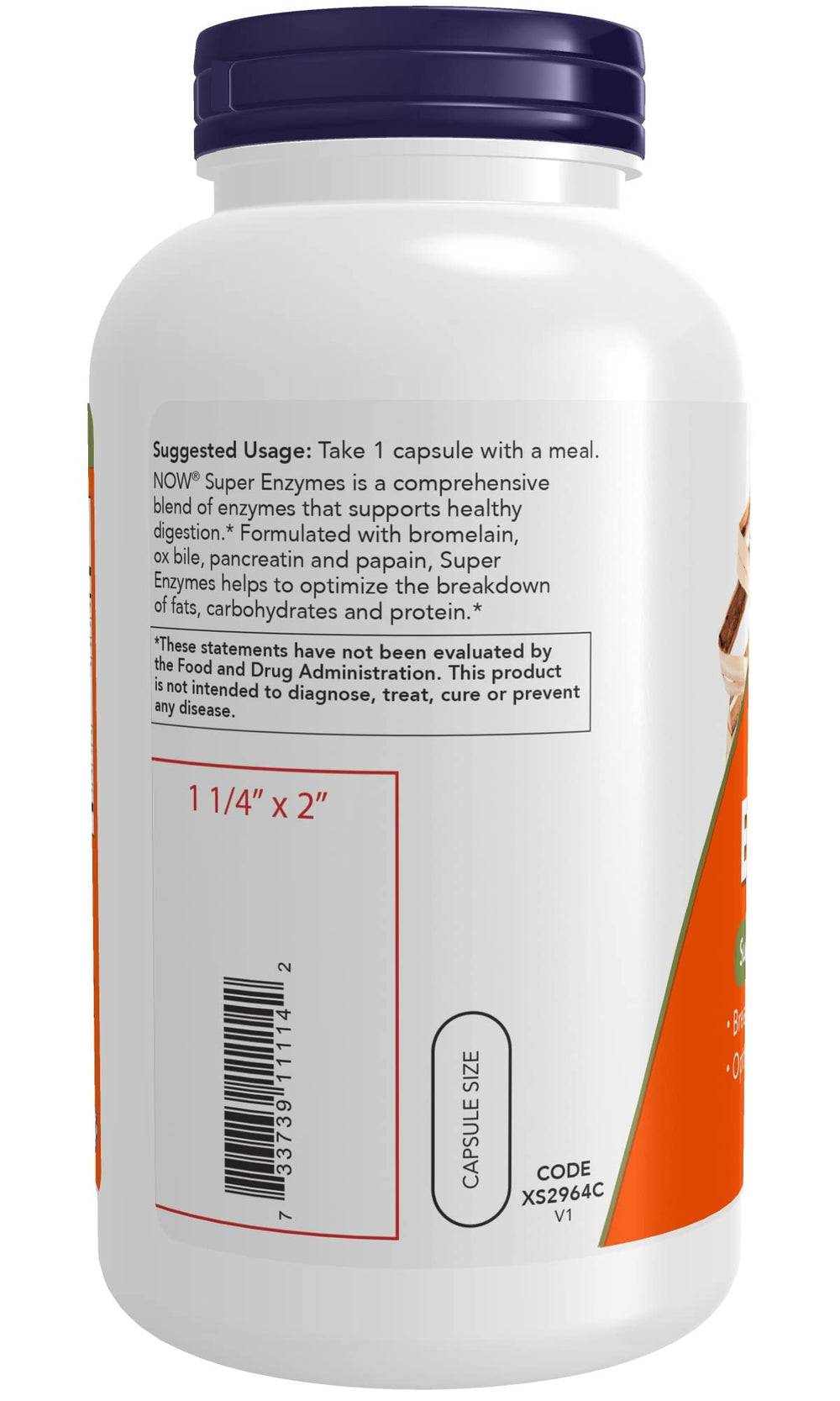 NOW Foods Super Enzymes capsules close-up for meal-time digestion.