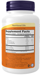 NOW Foods Super Omega 3-6-9 pour showing easy-to-swallow softgels for daily use
