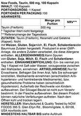 NOW Foods Taurine capsules pour illustrates easy daily intake.