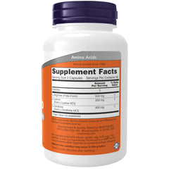 NOW Foods Tri-Amino capsules closeup showing the three-amino blend for balanced nutrition