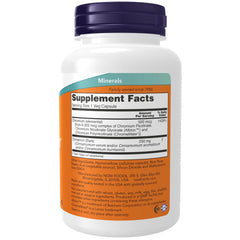 NOW Foods Tri-Chromium 500 mcg capsules for insulin co-factor support.