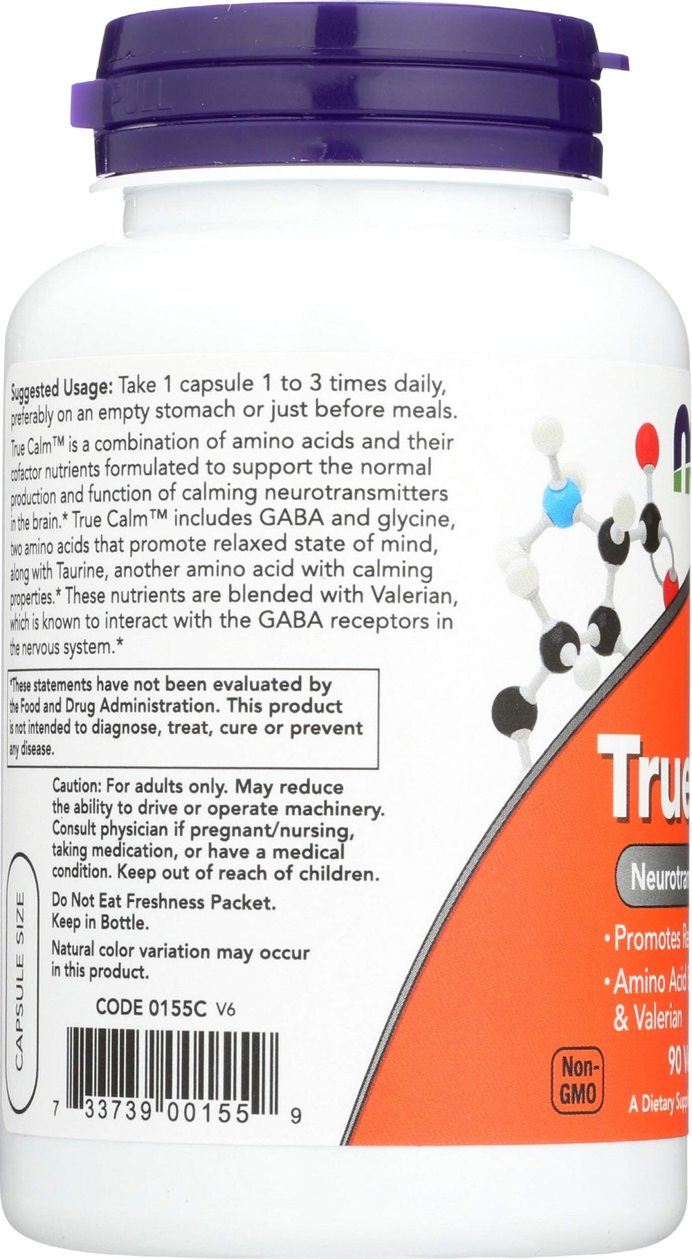 NOW Foods True Calm amino relaxer two-pack packaging illustration
