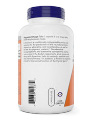 NOW Foods Tyrosine 300-count bottle front for a convenient daily supply.