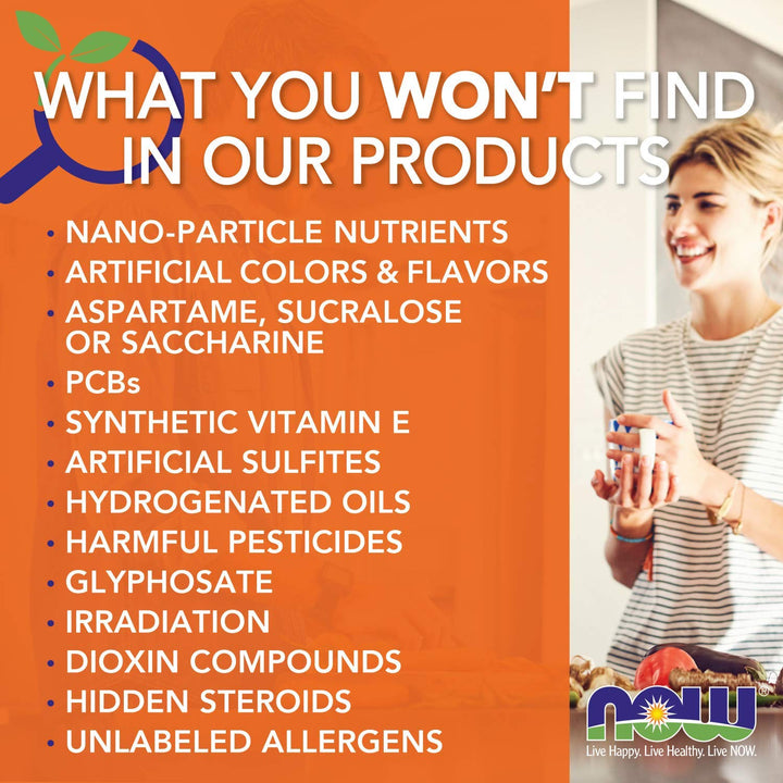 NOW Foods Tyrosine non-GMO symbol signals product purity.