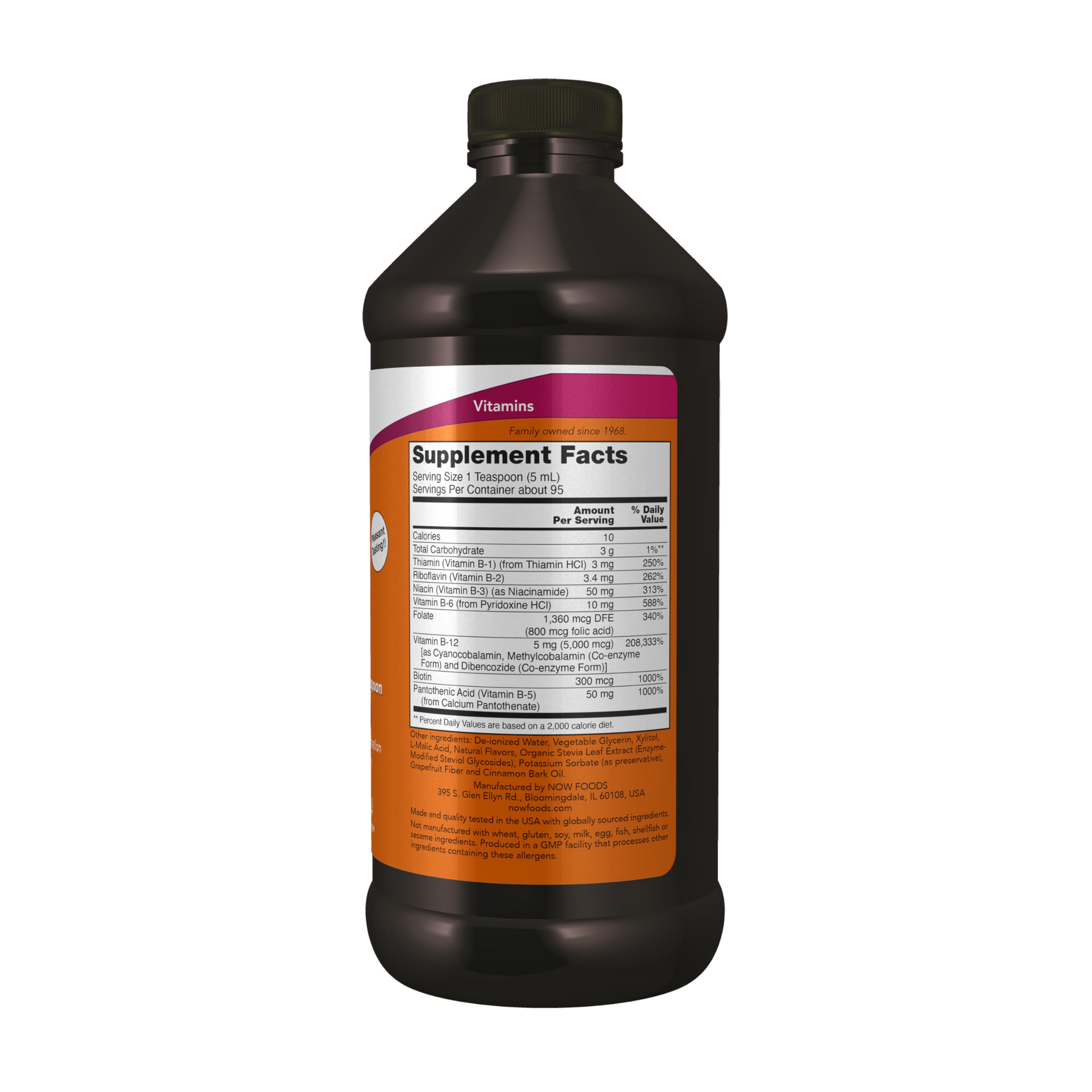 Now Foods Ultra B-12 Liquid dropper ready for a precise teaspoon dose