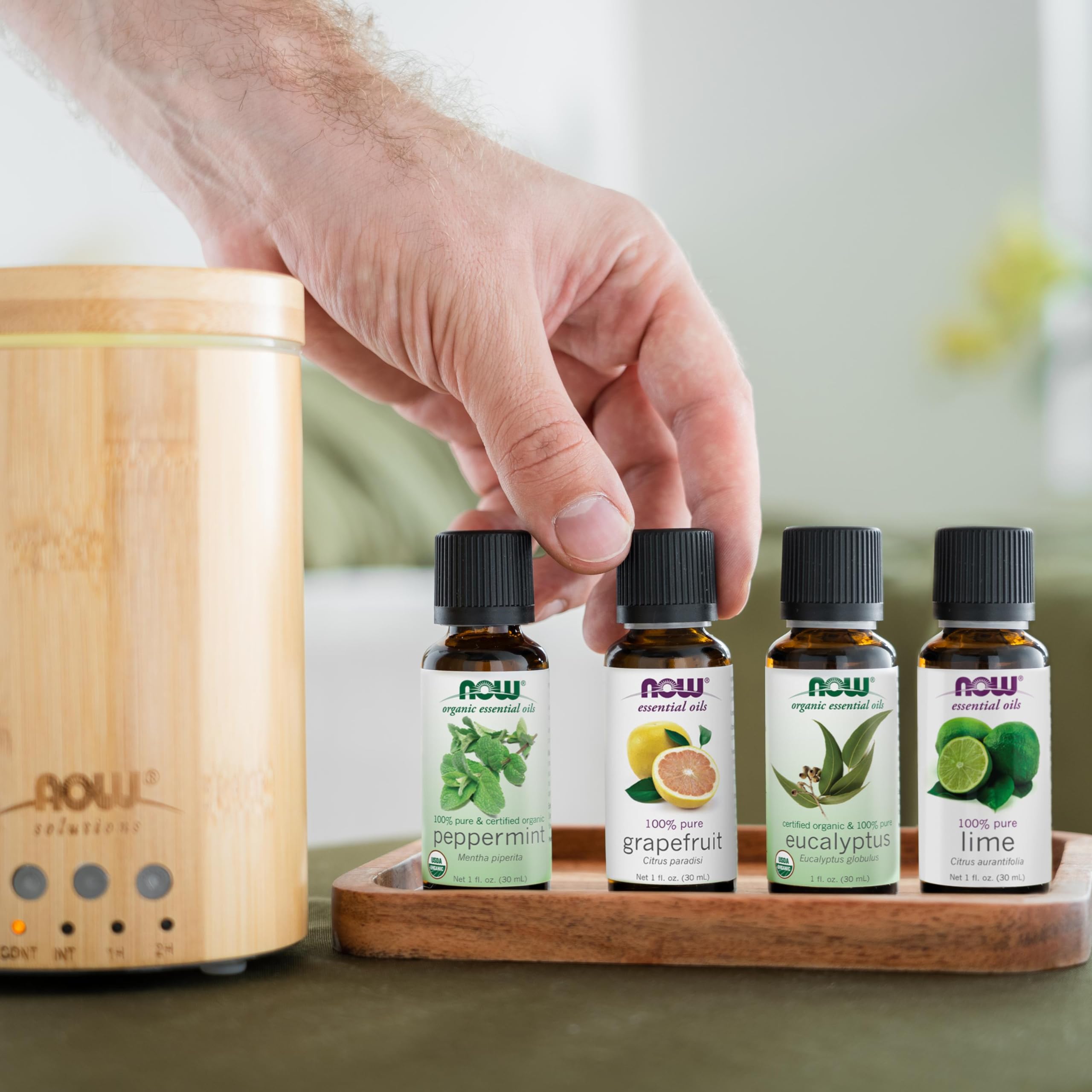 NOW Foods diffuser auto-off timer 1h 2h—safe, worry-free use.