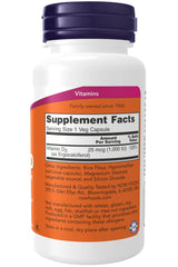 NOW Foods Vitamin D-2 capsules close-up highlighting potency