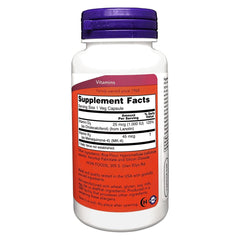 NOW Foods Vitamin D-3 & K-2 capsules close-up highlights vegan form.