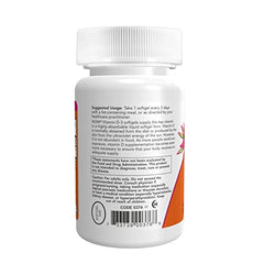NOW Foods Vitamin D-3 softgels pour shot demonstrates easy daily dosing