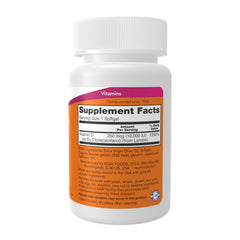 NOW Foods Vitamin D-3 softgels poured into a cup.