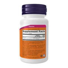 Etiqueta detallada de NOW Foods Vitamina D3 5000 UI con dosificación clara.