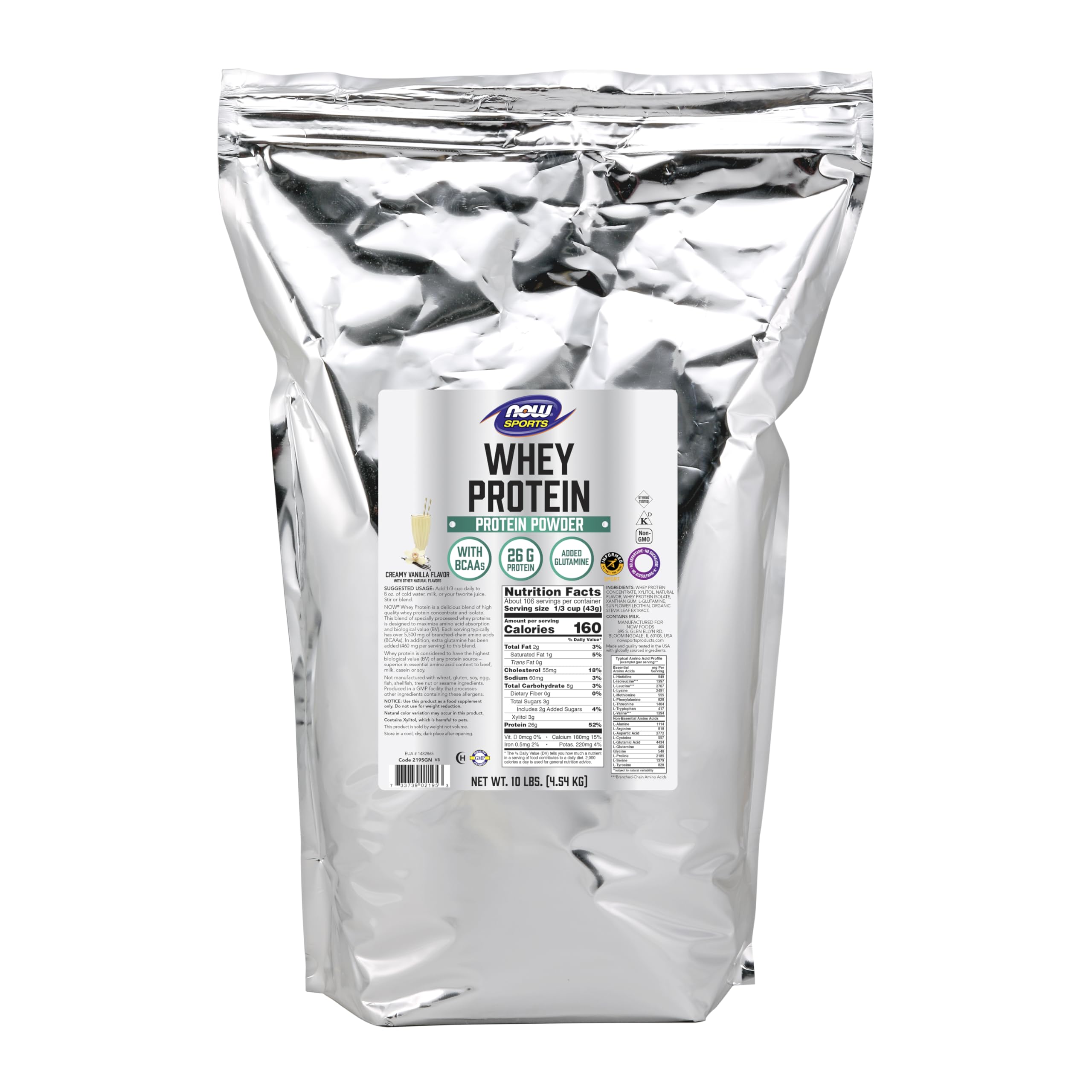 NOW Foods Whey Protein Cream Vanilla canister ready for post-workout shakes