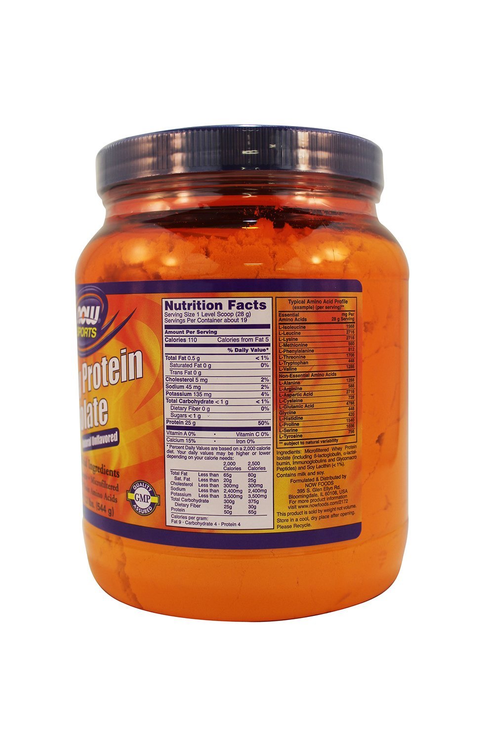 Two-pack packaging of NOW Foods Whey Protein Isolate for easy stocking.