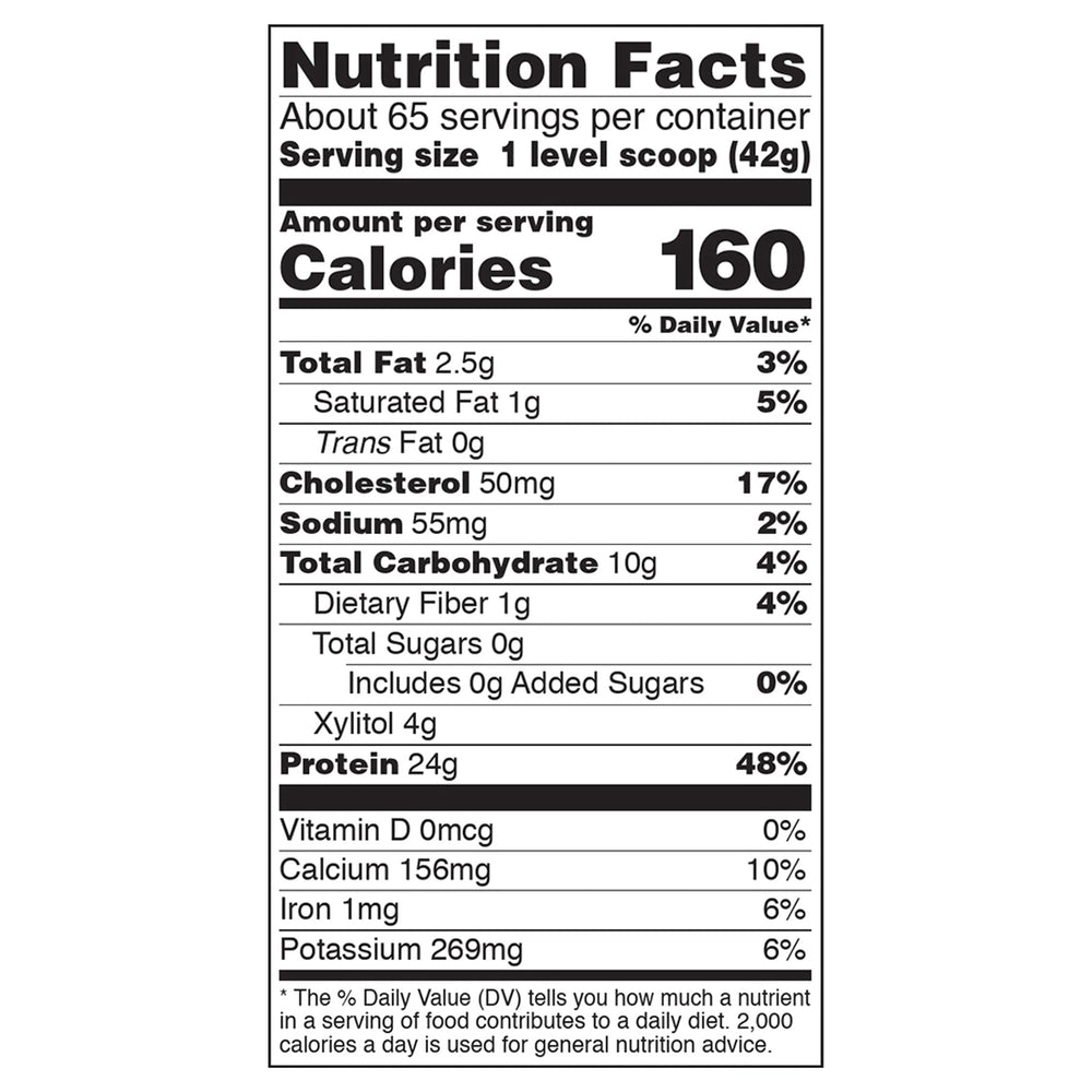 NOW Foods whey protein nutrition facts close-up