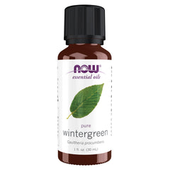 NOW Foods Wintergreen Oil bottle for uplifting aromatherapy and refreshing room scent